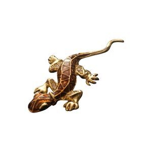 vintage costume jewelry lizard gecko brooch.